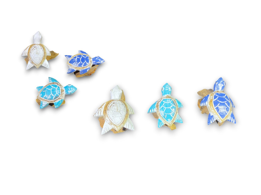 TORTUGA SIMPLE CON BASE 12cm 3 colors pack 12