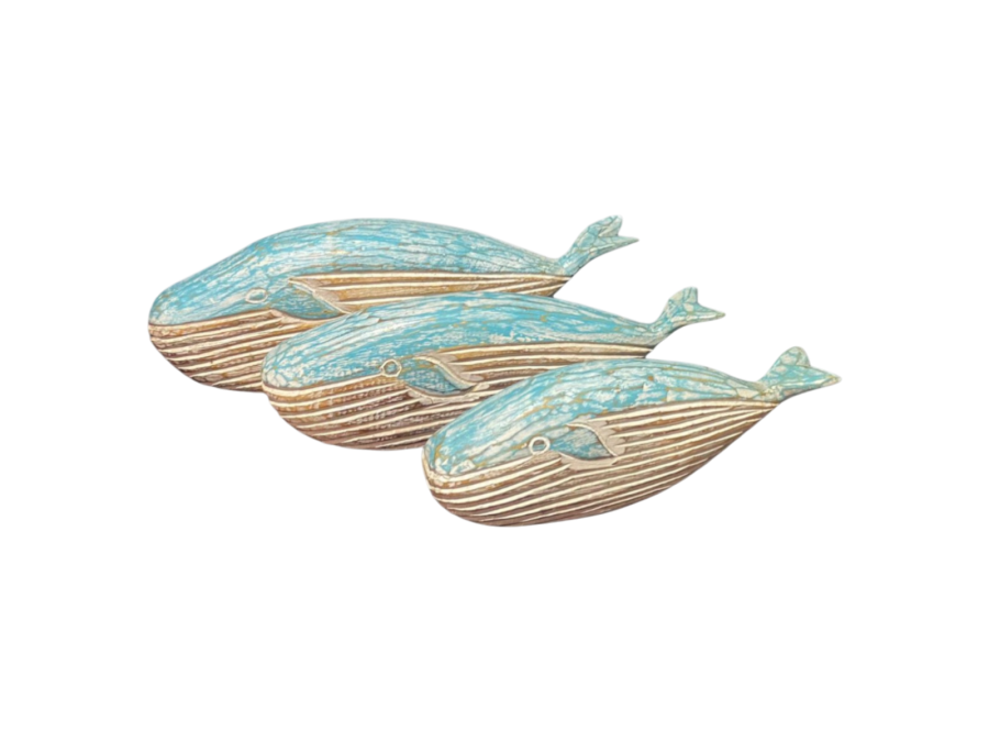 SET 3 BALLENAS TURQUESA 38/33/28cm