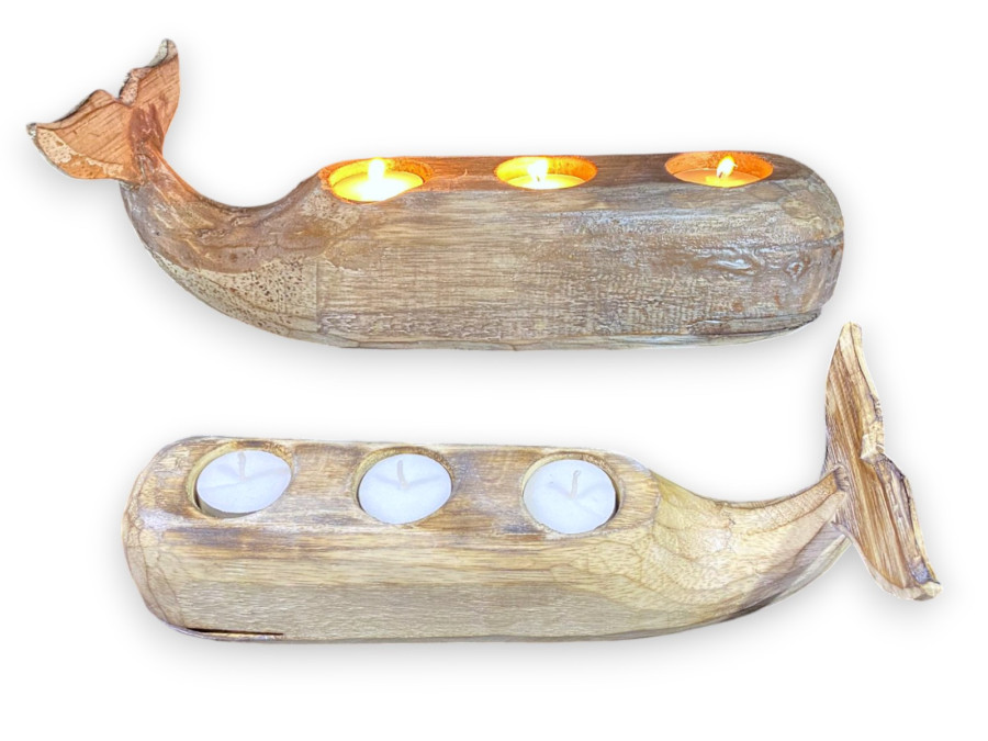 PORTAVELA BALLENA TRIPLE VELA 32x08cm