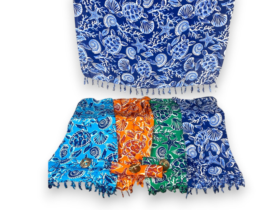 PAREO TORTUGA & ESTRELLA & CONCHAS 4 COLORES Pack 8