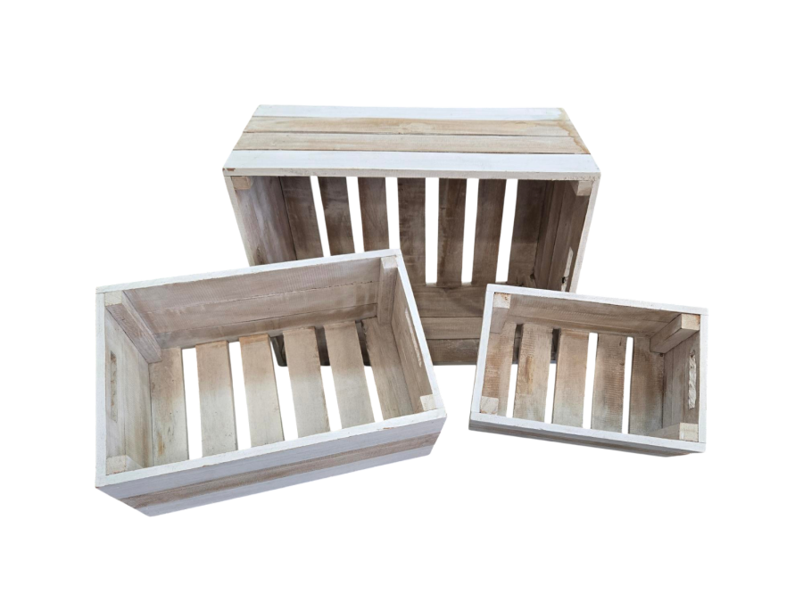 SET 3 CAJA MADERA BLANCO