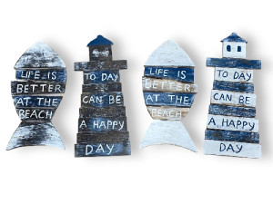 LETRERO PEZ/FARO 40x20cm 2 colors pack 4