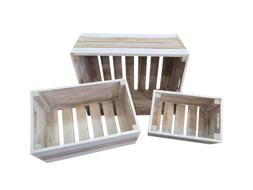 SET 3 CAJA MADERA BLANCO