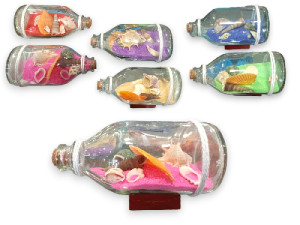 BOTELLA ARENA CONCHAS 14cm (6 colores pack 6 unid)